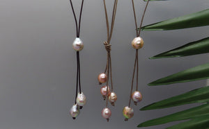 Edison freshwater pearls and leather