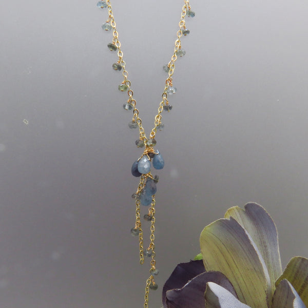 Moss Aquamarine Y Necklace