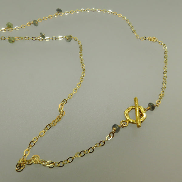 Moss Aquamarine Y Necklace