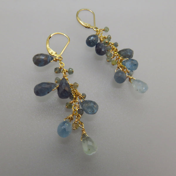 Moss Aquamarine Drops Earrings