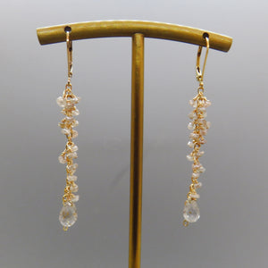 Imperial Topaz and Diamond Quartz Earring