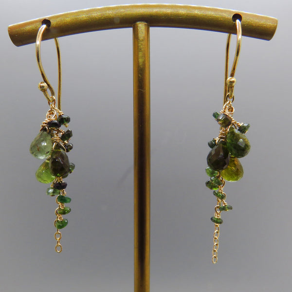 Green Tourmaline Dangle Earrings