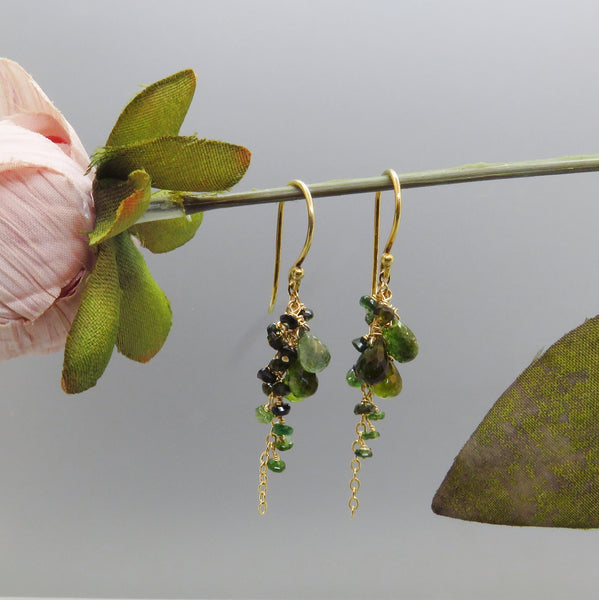 Green Tourmaline Dangle Earrings