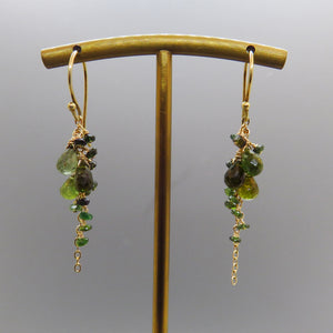 Green Tourmaline Dangle Earrings