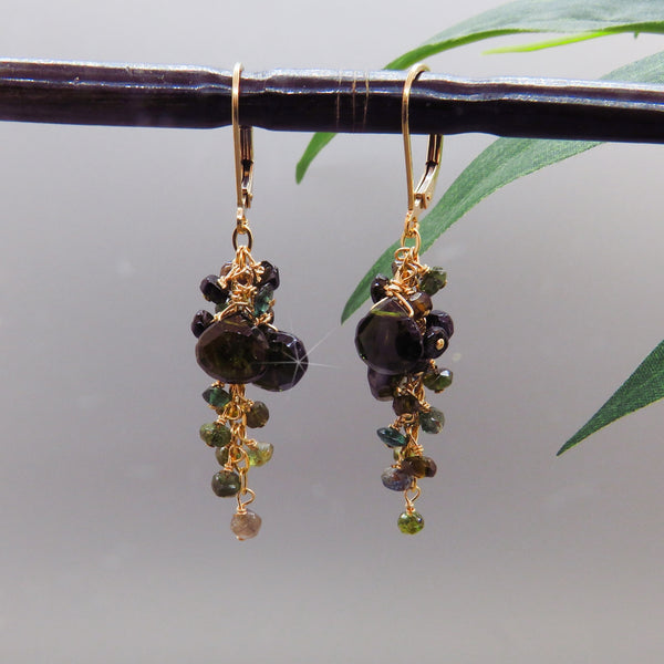 Green Tourmaline Dangle Earrings