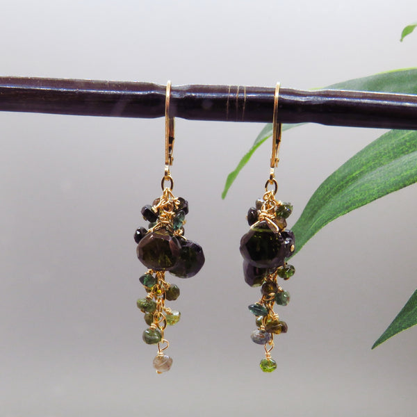 Green Tourmaline Dangle Earrings