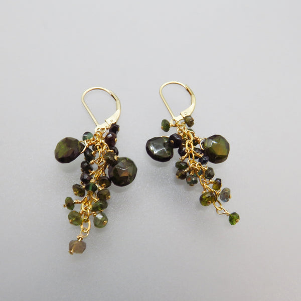 Green Tourmaline Dangle Earrings