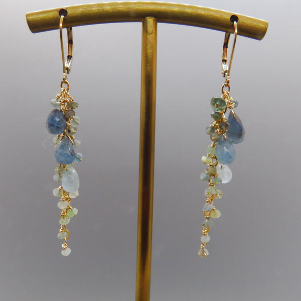 Moss Aquamarine Dangle Earrings