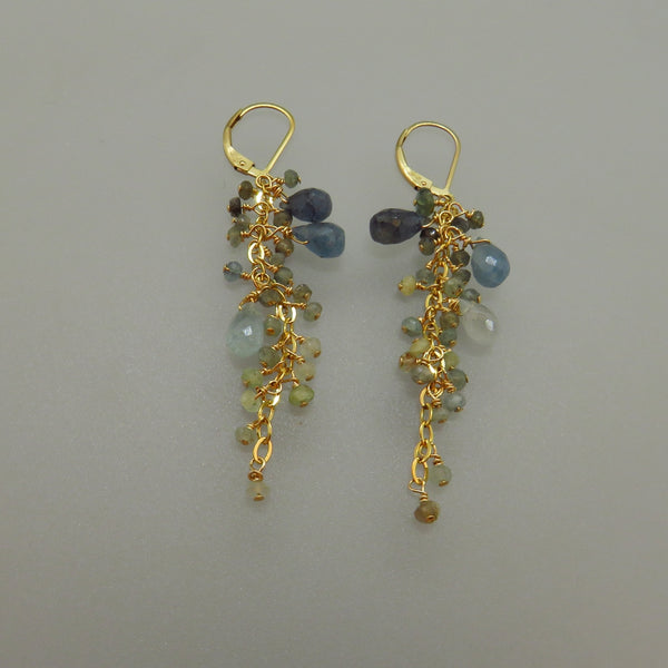 Moss Aquamarine Dangle Earrings