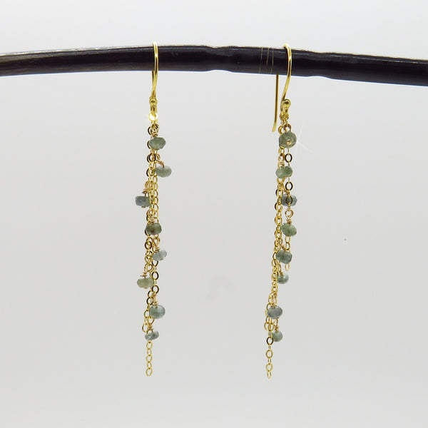 Moss Aquamarine Dangle Earrings