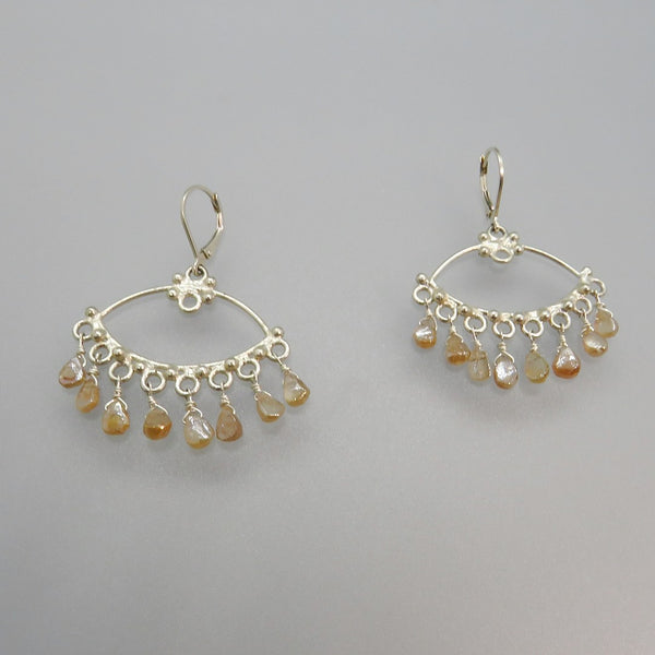 Diamond Quartz Chandelier Earrings