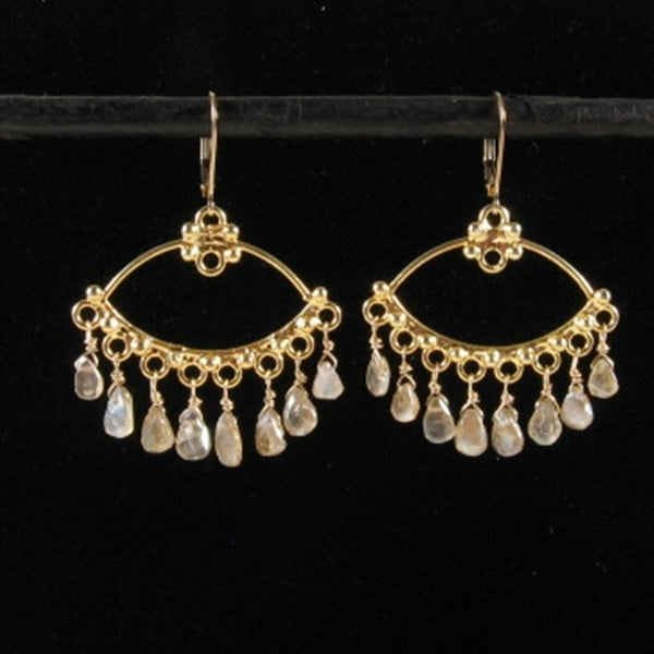 Diamond Quartz Chandelier Earrings