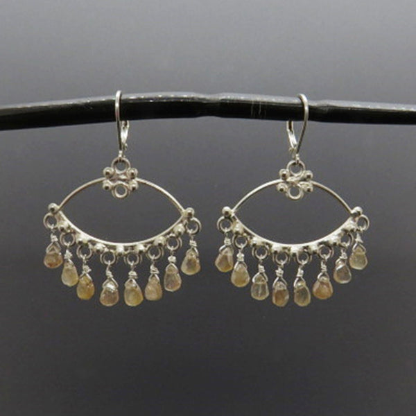 Diamond Quartz Chandelier Earrings