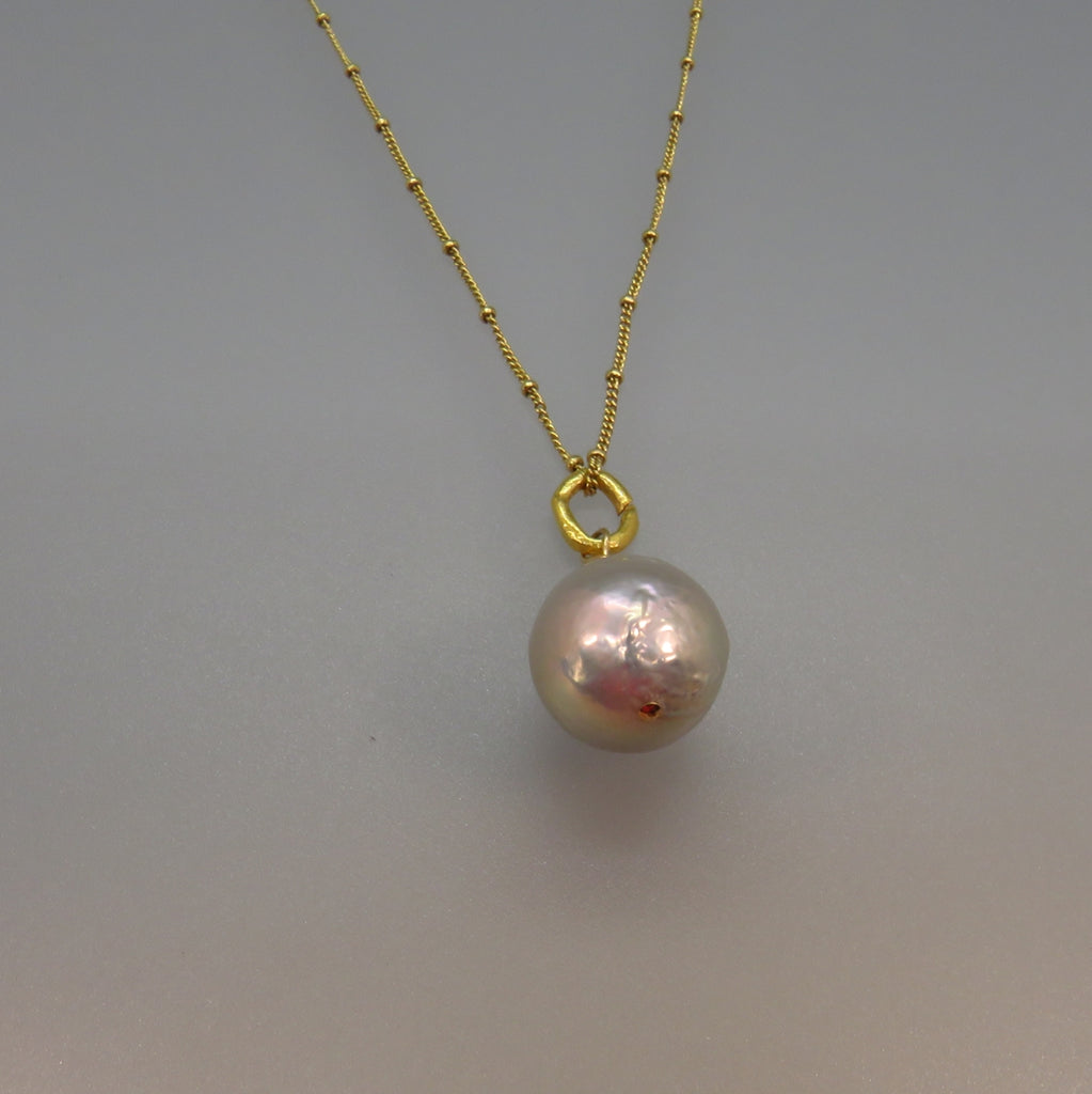 MPR x IMAGINARIUM: Pearl Melange Necklace in Ombre Grey Pearl