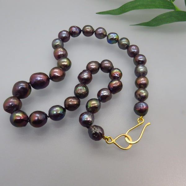 Peacock Black Pearl Full Strand Necklace