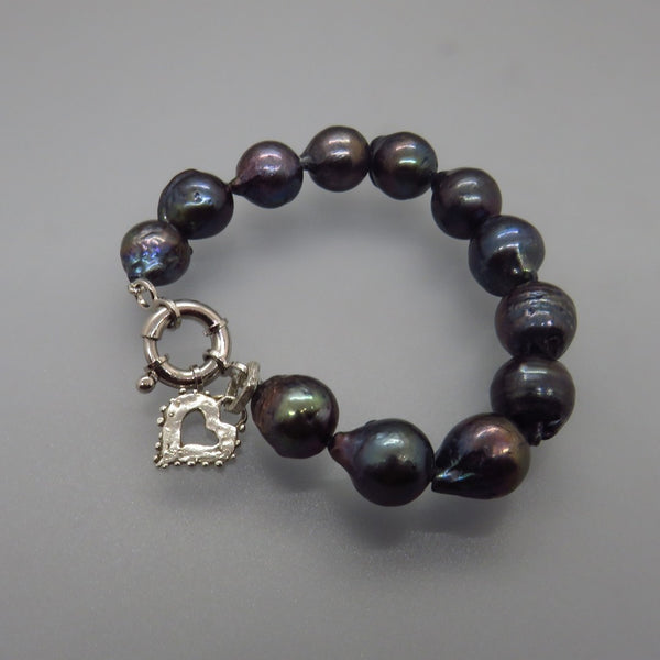 Peacock Black Pearl Bracelet