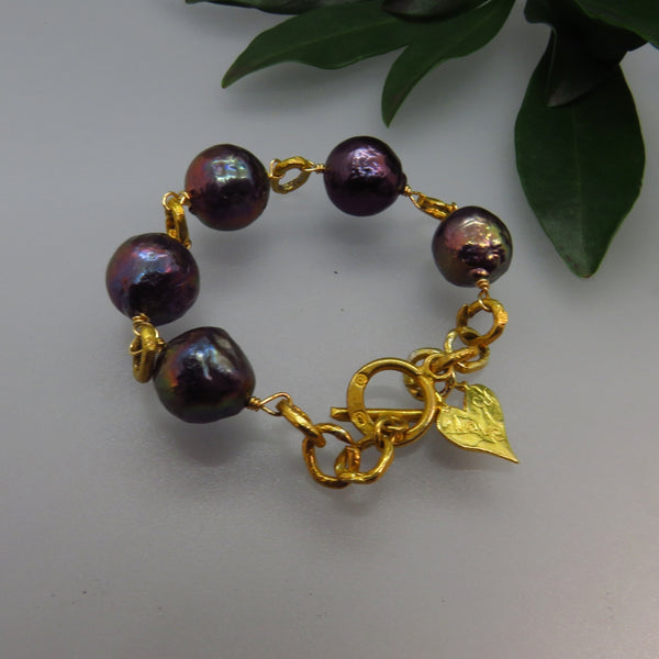 Peacock Black Edison Pearl Bracelet