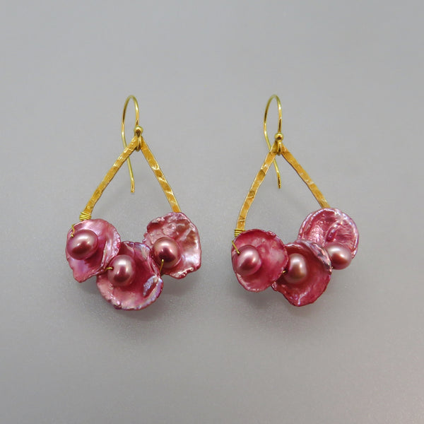 Pink Petal Keshi Pearl Earrings