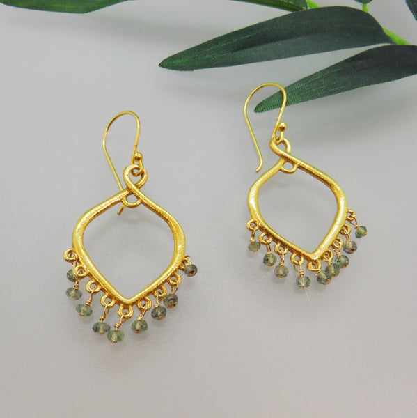 Green Sapphire Chandelier Earrings