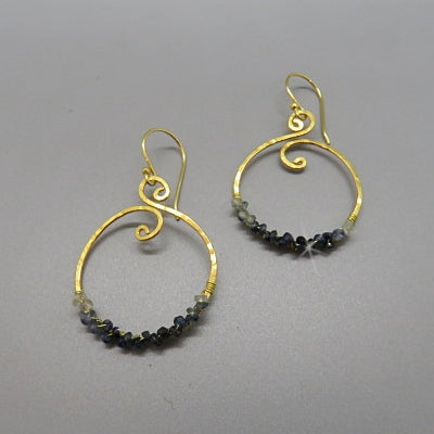 Blue Sapphire Hoop Earrings