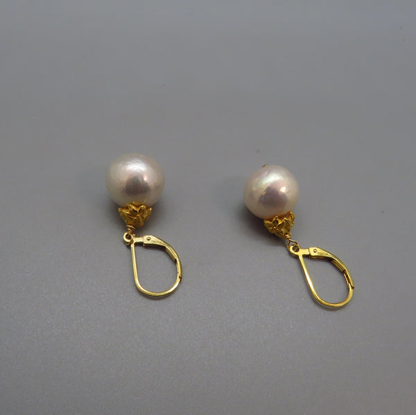 White Edison Pearl Earrings