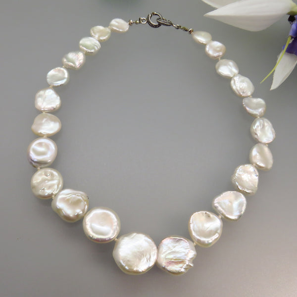 White Keshi Pearl Necklace