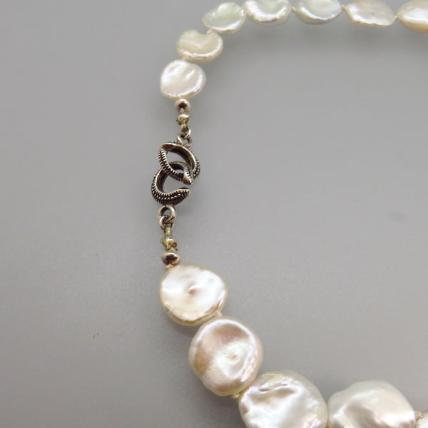 White Keshi Pearl Necklace