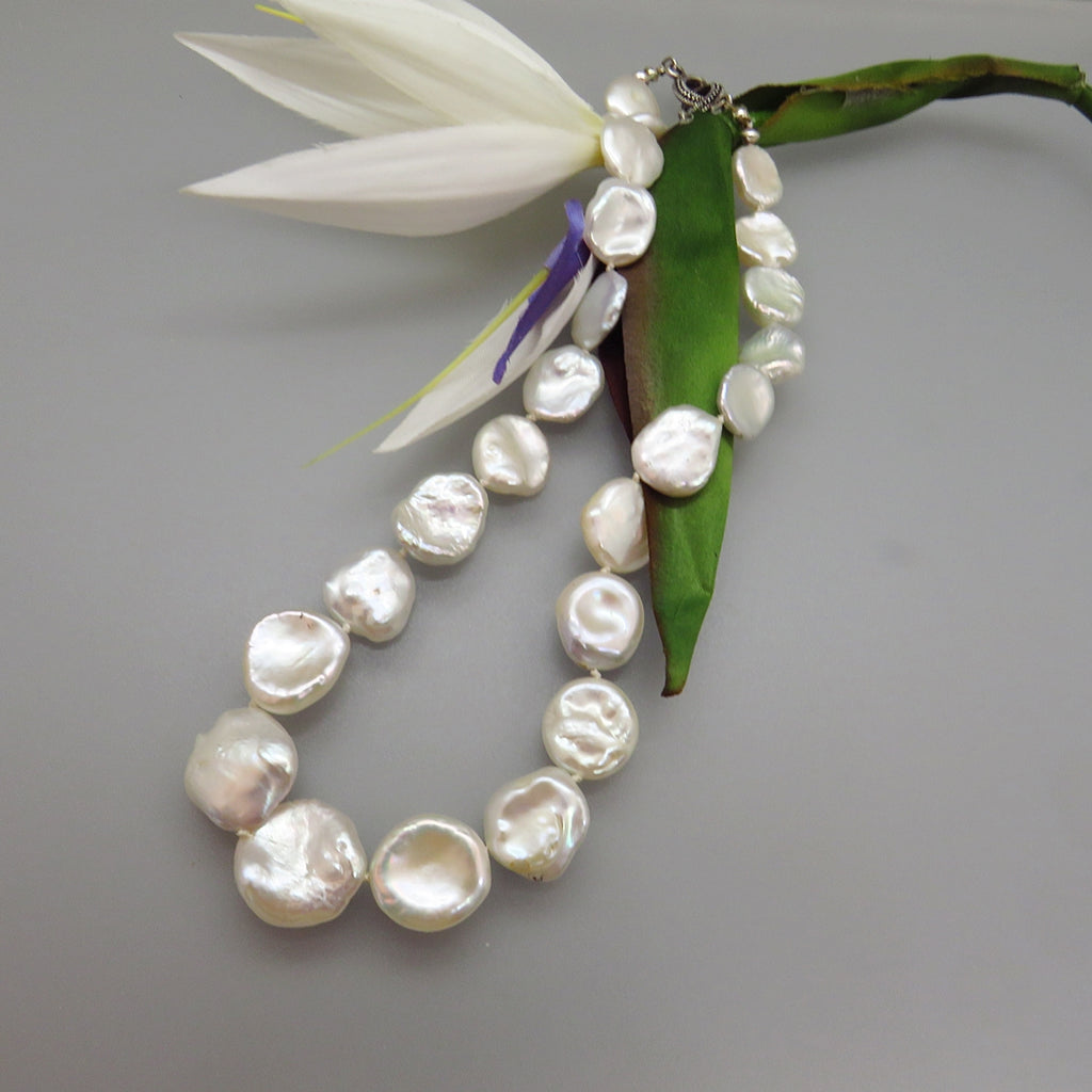 Center drilled white keshi pearls huge 20-30mm 130 pearls on a strand
