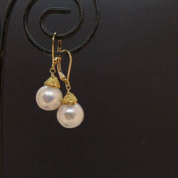 White Edison Pearl Earrings