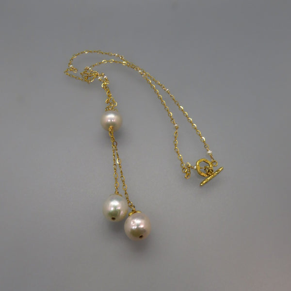 White Edison Freshwater Pearl Y Necklace