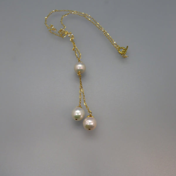 White Edison Freshwater Pearl Y Necklace